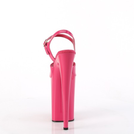Sandale erotice cu toc inalt, roz lac, cu toc de 23 cm [3]