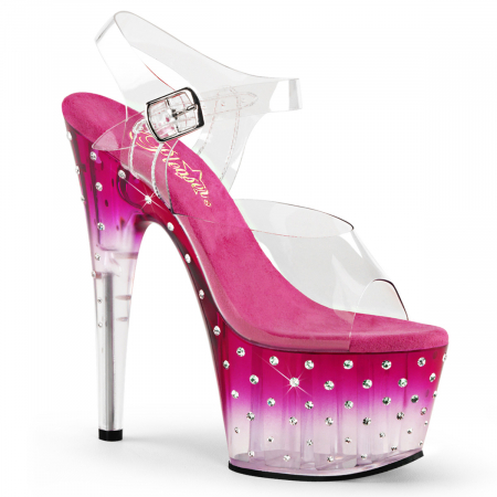 Toc 17,78 cm - Sandale Pleaser toc inalt si platforma roz pole dance dans la bara