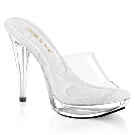 Sandale transparente - Sandale transparente cu toc de 12 cm si platforma pleaser sua