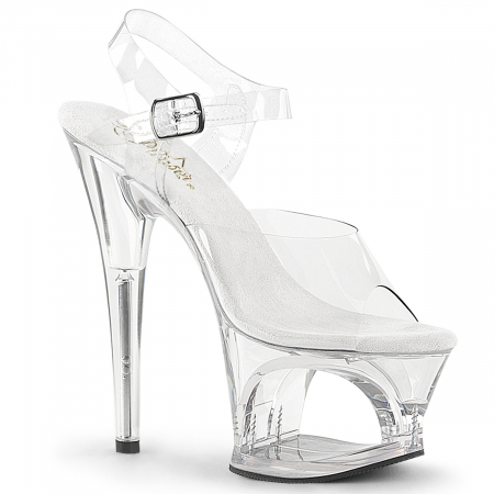Sandale transparente - Sandale transparente cu toc, de mireasa, Pleaser