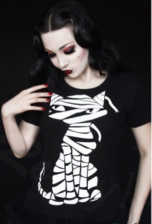Topuri si bluze - Tricou Pisica mumie