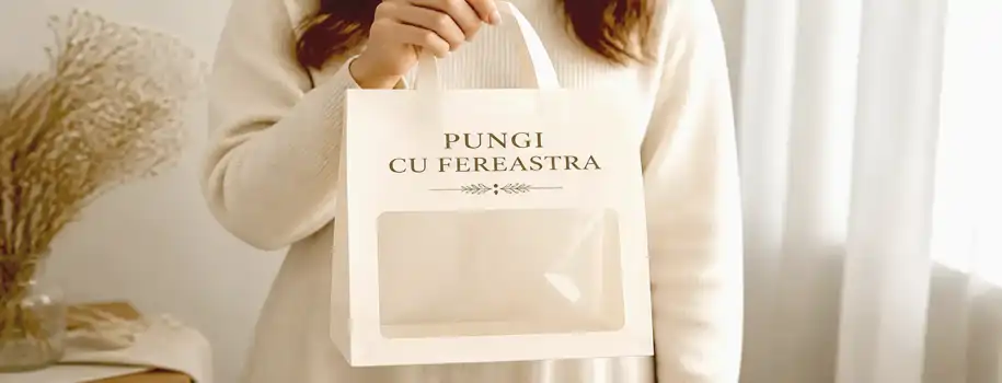 Pungi cu fereastra transparenta