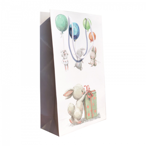 Punga cadou de hartie mare cu model pentru copii - iepurasi [1]