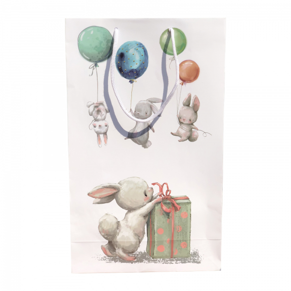 Punga cadou de hartie mare cu model pentru copii - iepurasi [2]