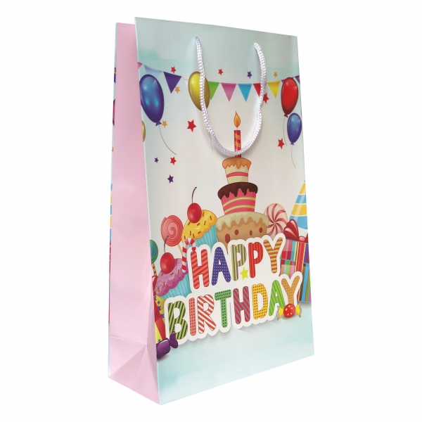 Punga cadou de hartie mare cu model vara - Happy Birthday [1]