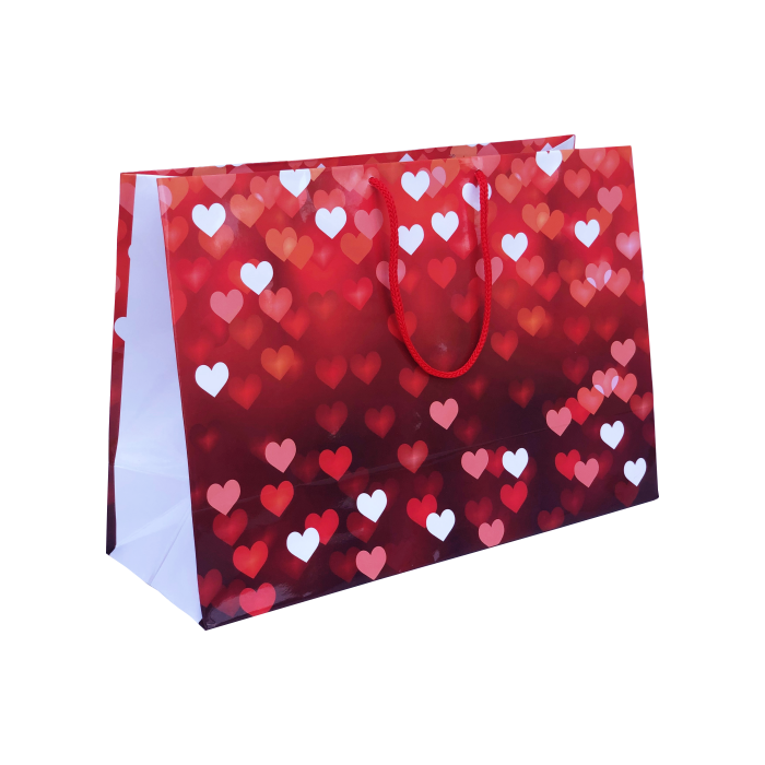 Punga cadou de hartie mare cu model vara - inimioare [1]