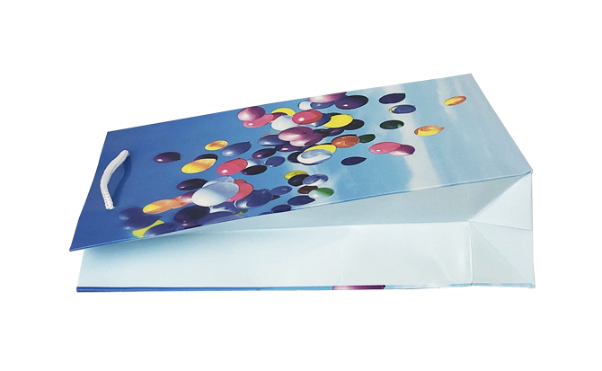 Punga cadou de hartie medie cu model vara - baloane [4]