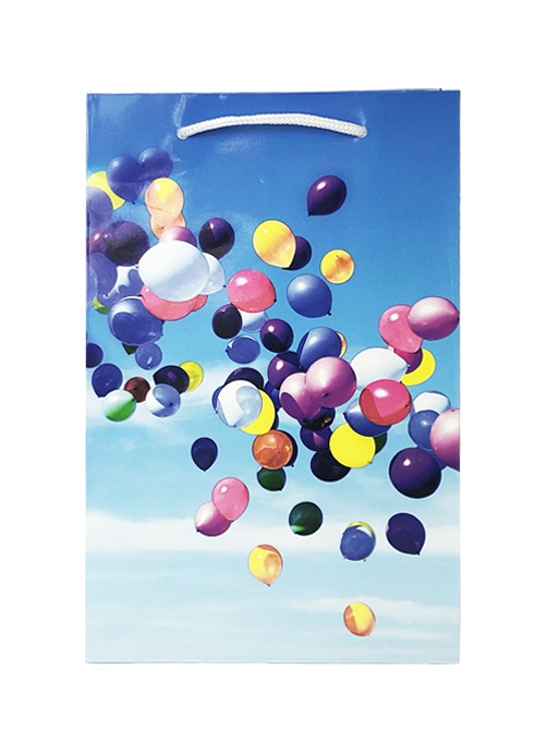 Punga cadou de hartie medie cu model vara - baloane [3]