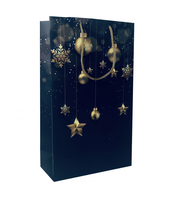 Punga de cadou mare cu model elegant de Craciun [4]