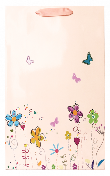 Punga cadou de hartie mare cu model vara - floricele [3]