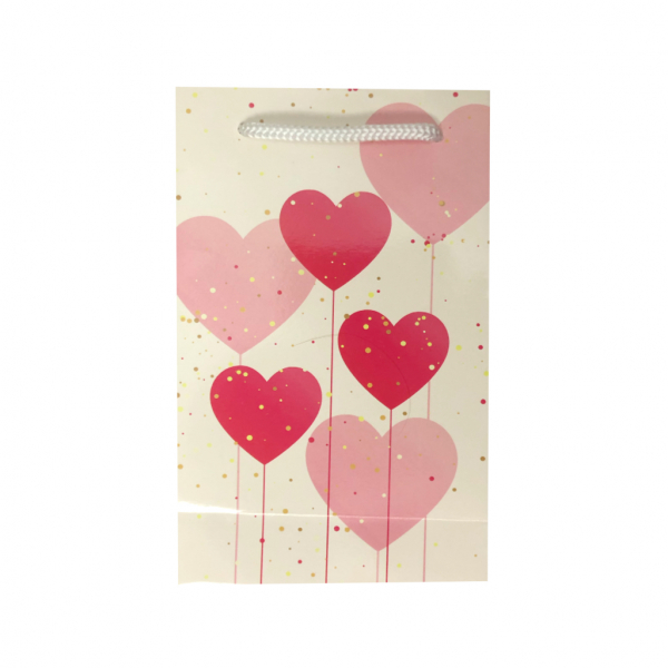 Punga de cadou mica, model inimioare roz [3]