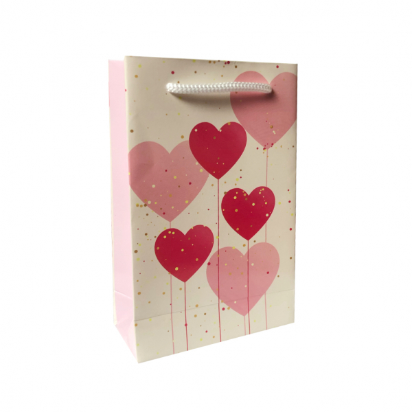 Punga de cadou mica, model inimioare roz [2]