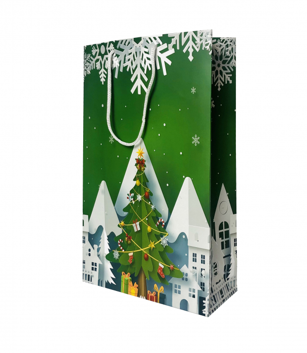 Punga de cadou mare cu model de Craciun [5]