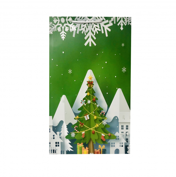 Punga de cadou mare cu model de Craciun [3]