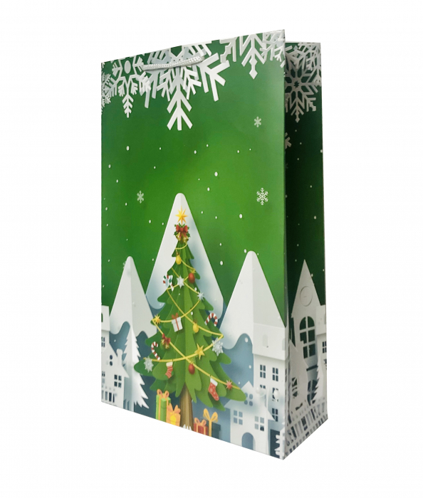 Punga de cadou mare cu model de Craciun [2]