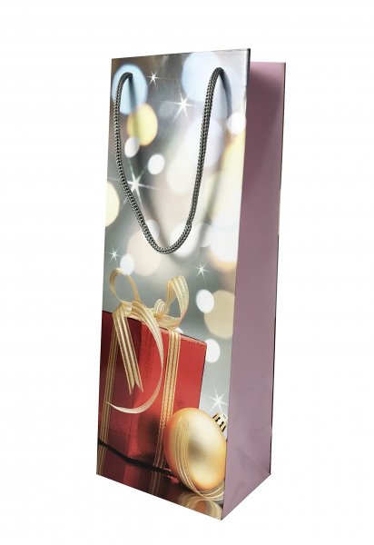 Punga de cadou din hartie pentru sticla cu model de Craciun [2]