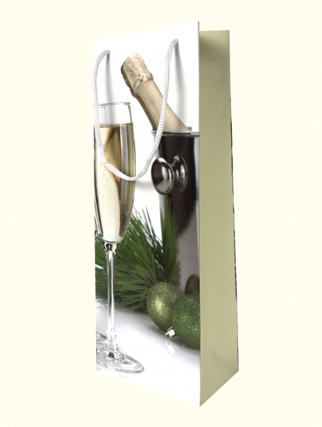 Punga de cadou din hartie pentru sticla cu model festiv de Craciun [4]