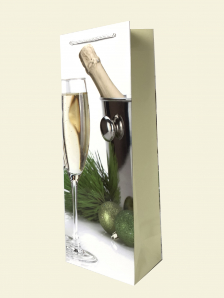 Punga de cadou din hartie pentru sticla cu model festiv de Craciun [2]