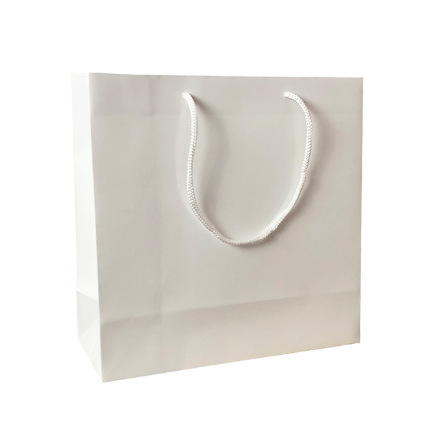 Punga cadou de hartie uni patrata alba [2]