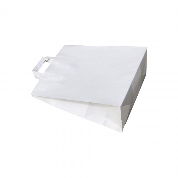 SET 50 pungi de hartie kraft 32x39x16.5 cm cu manere din hartie plata [2]