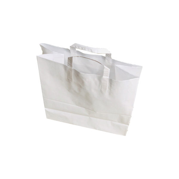 SET 50 pungi de hartie kraft 32x39x16.5 cm cu manere din hartie plata [3]