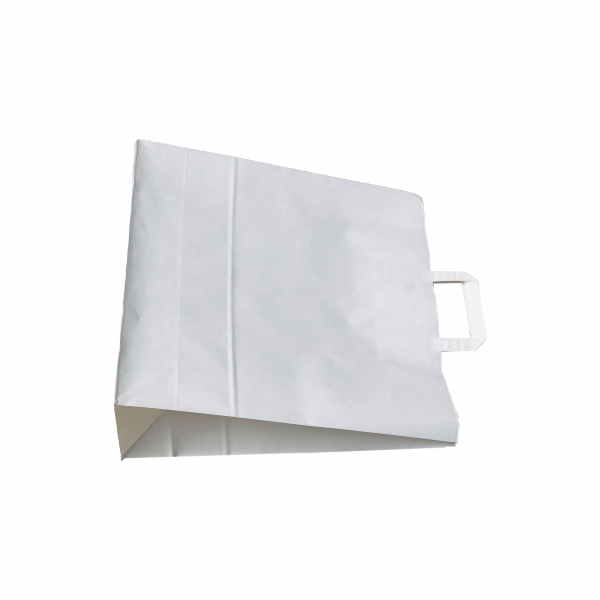 SET 50 pungi de hartie kraft 41x40x13.5 cm cu manere din hartie plata [2]
