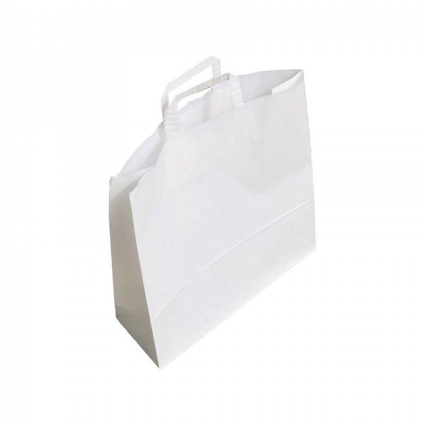 SET 50 pungi de hartie kraft 41x40x13.5 cm cu manere din hartie plata [3]