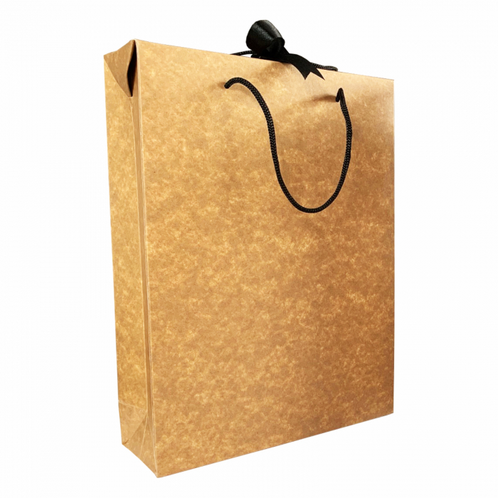 SET 10 Boxbag pungi cadou kraft natur pentru 3 sticle vin (35x25x9 cm) [1]