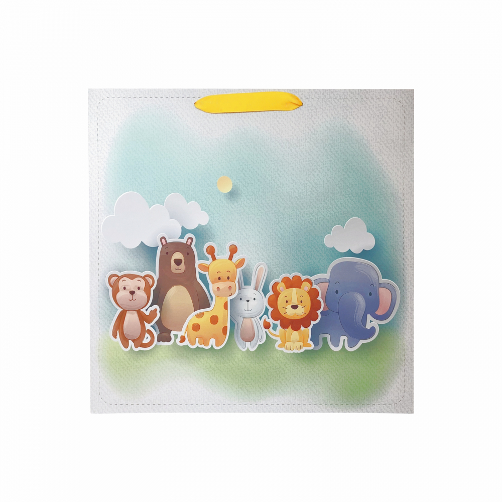 Punga de cadou patrata, 24x24x9 cm, model ANIMALUTE [2]