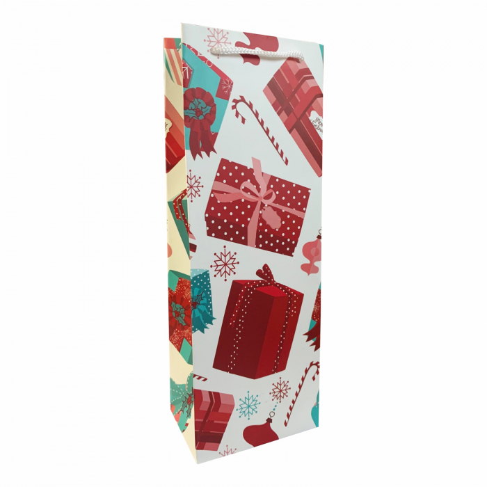 Punga de cadou pentru sticla model cadouri Craciun [1]