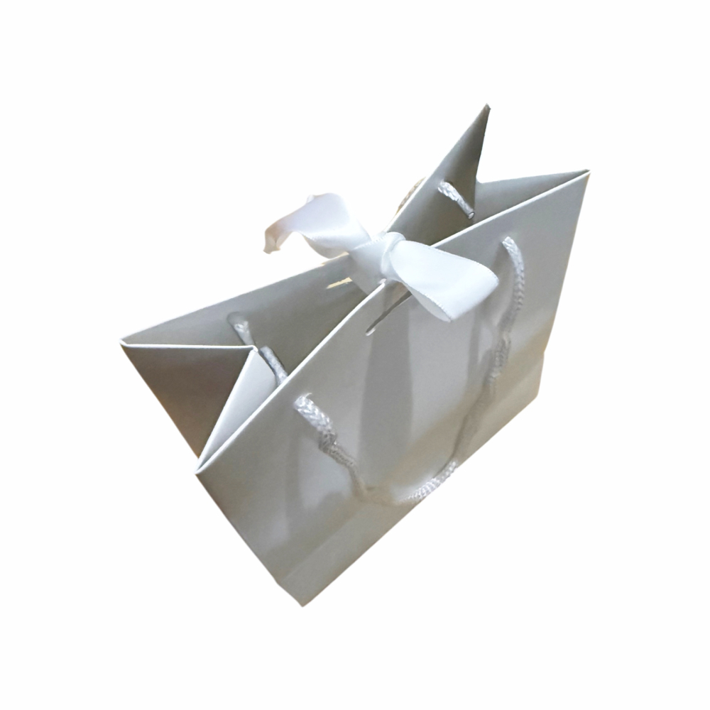 Punga cadou de hartie uni mica alba [2]