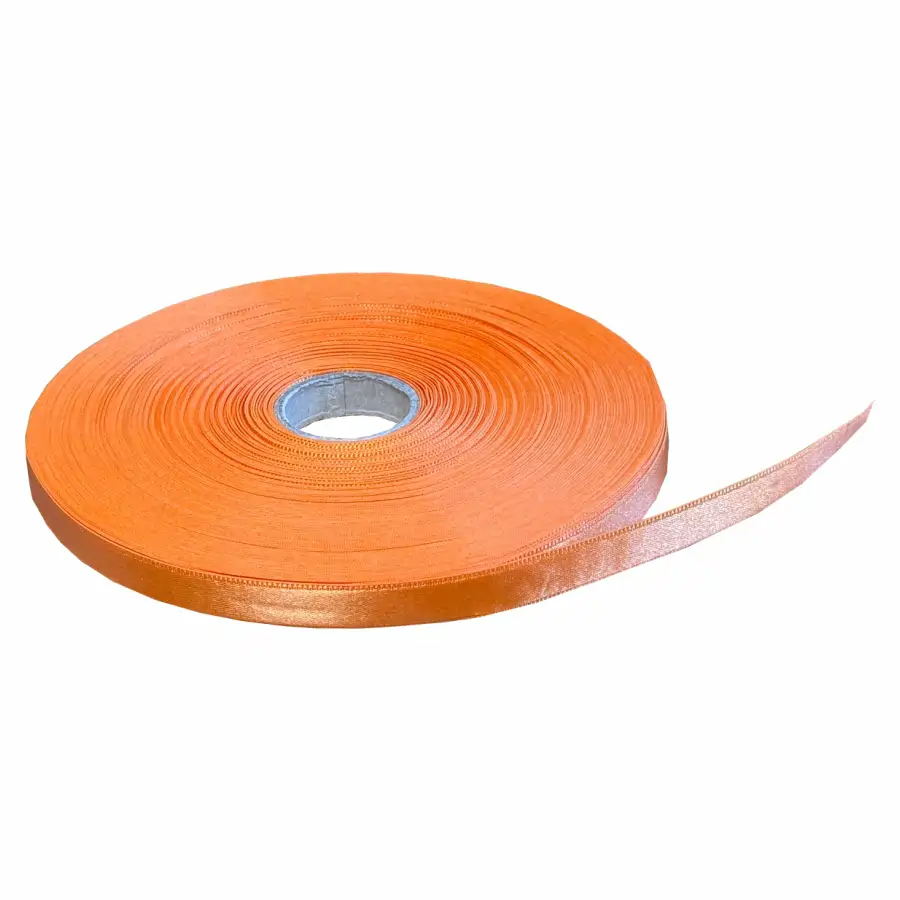 Panglica dublu satinata 10 mm - Panglica satin portocaliu 10 mm