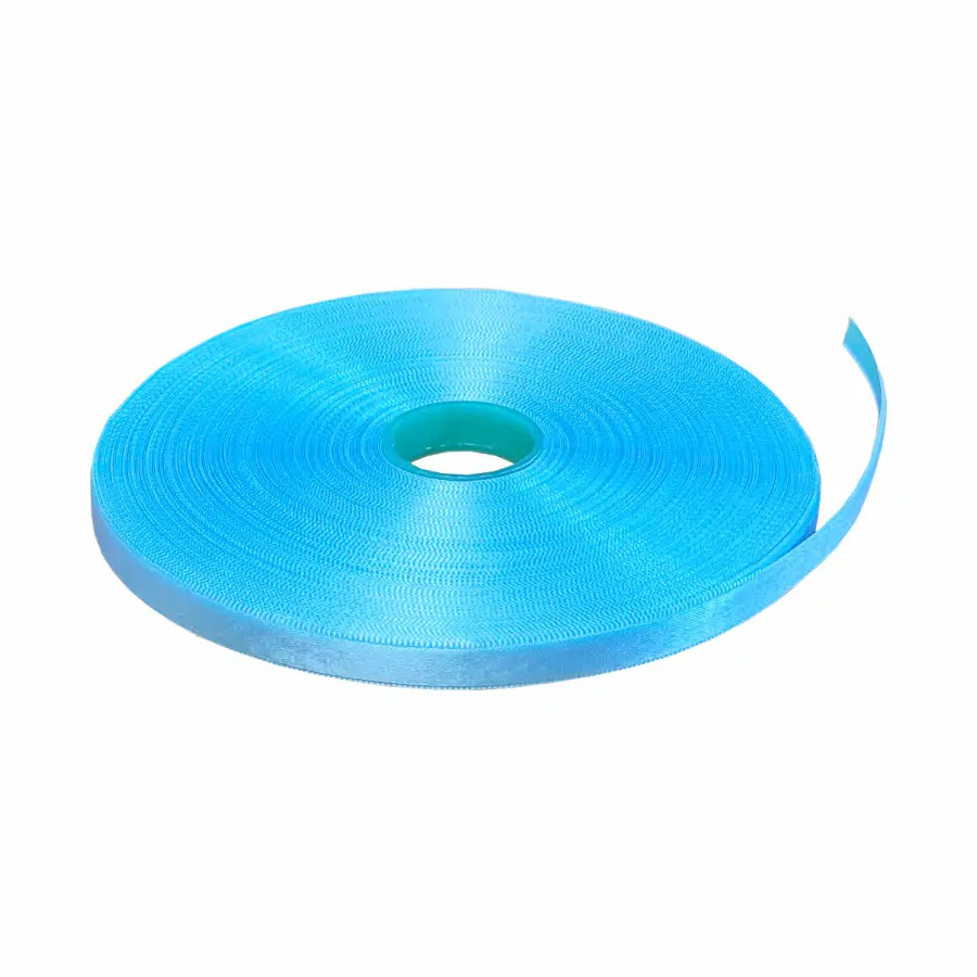 Panglica dublu satinata 10 mm - Panglica satin bleu 10 mm