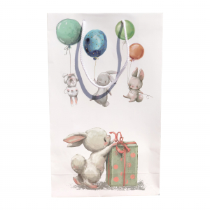 Punga cadou de hartie mare cu model pentru copii - iepurasi [1]