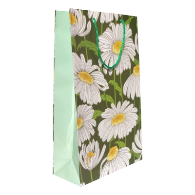 Pungi cadou MARI - Punga cadou de hartie mare cu model vara - margarete
