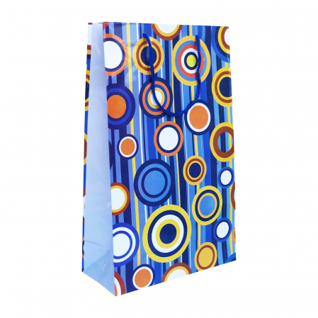 Pungi cadou cu model VARA - Punga cadou de hartie mare cu model vara - cercuri colorate