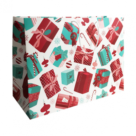 Punga de cadou xxl cu model cadouri de Craciun [2]