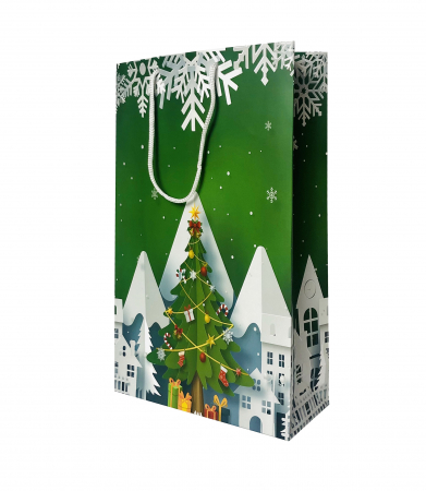 Punga de cadou mare cu model de Craciun [4]