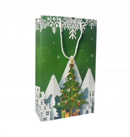 Punga de cadou mare cu model de Craciun [3]