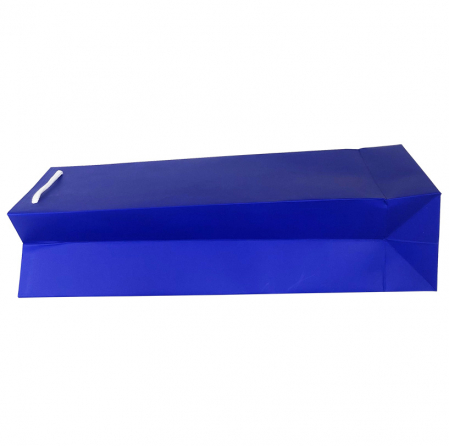 Punga de cadou din hartie pentru sticla albastru mat [3]