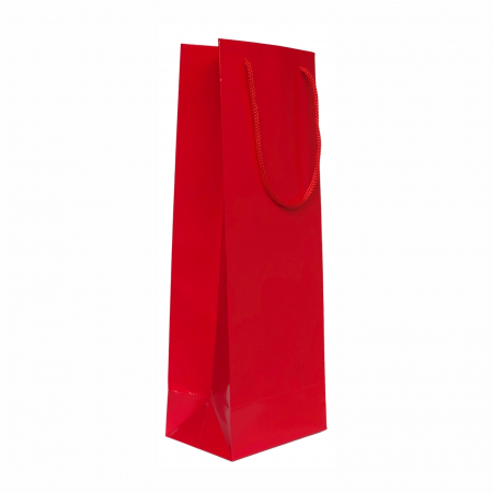 Pungi cadou rosii - Punga de cadou din hartie pentru sticla rosie