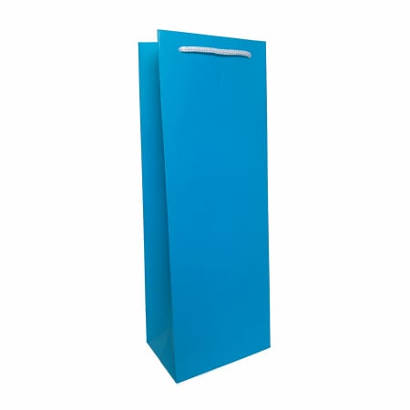 Pungi cadou pentru STICLA - Punga de cadou din hartie pentru sticla cyan