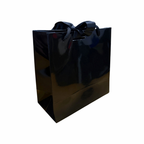 Pungi cadou negre - Punga cadou de hartie uni mica neagra