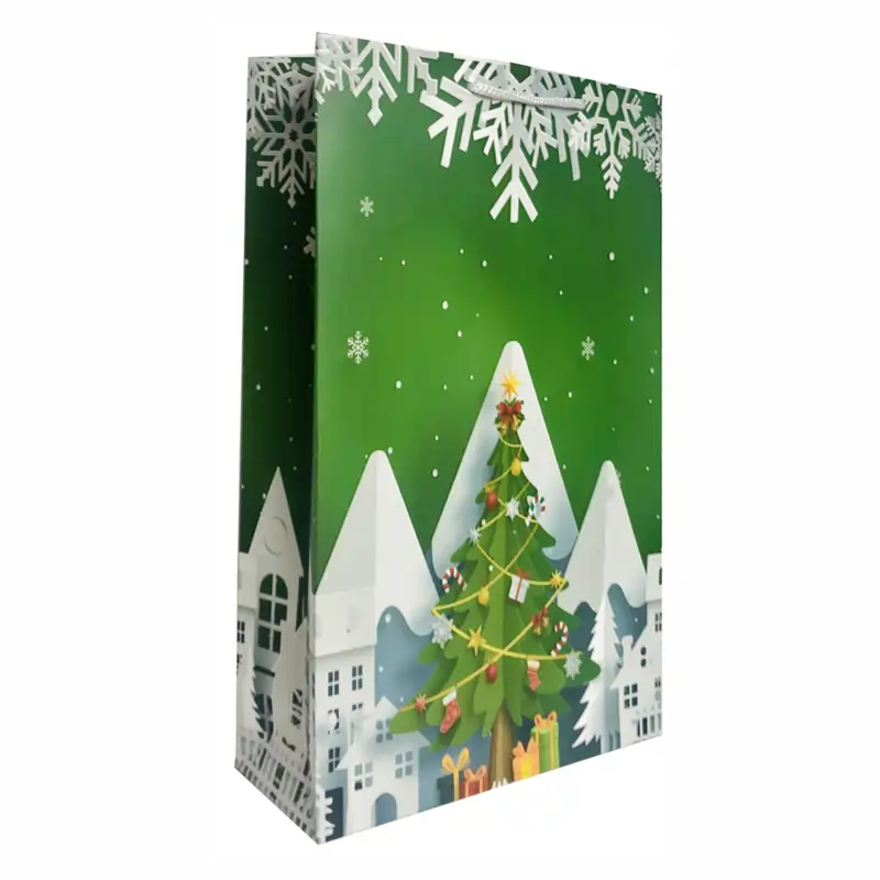 Pungi cadou MARI - Pungi cadou mari Brad de Craciun set 10 buc