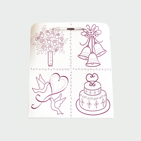 Pungi cadou pentru botez sau nunta - Punga cadou pentru nunta ilustratii mov