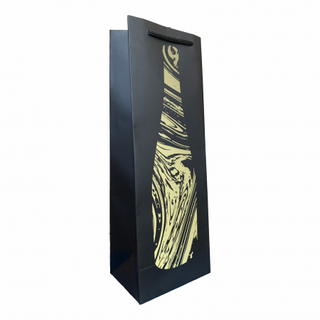 Pungi cadou cu model IARNA - Punga de cadou pentru sticla model puzzle auriu