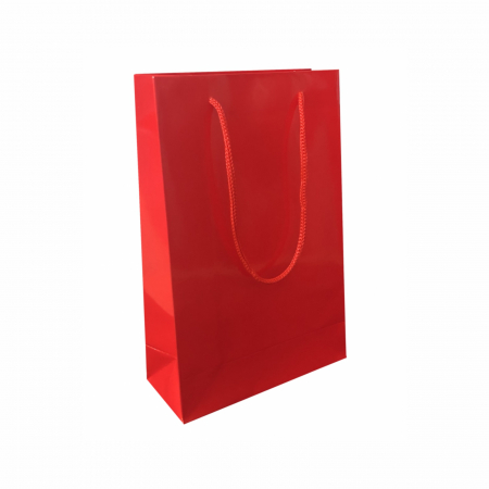 Pungi cadou MEDII - Punga cadou de hartie uni medie ROSIE