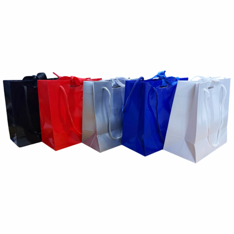 Punga cadou de hartie uni mica alba [2]