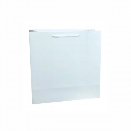 Pungi cadou PATRATE - Punga cadou de hartie uni patrata alba