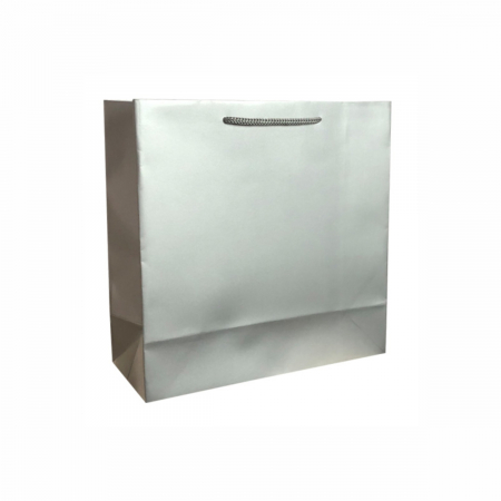 Pungi cadou PATRATE - Punga cadou de hartie uni patrata argintie